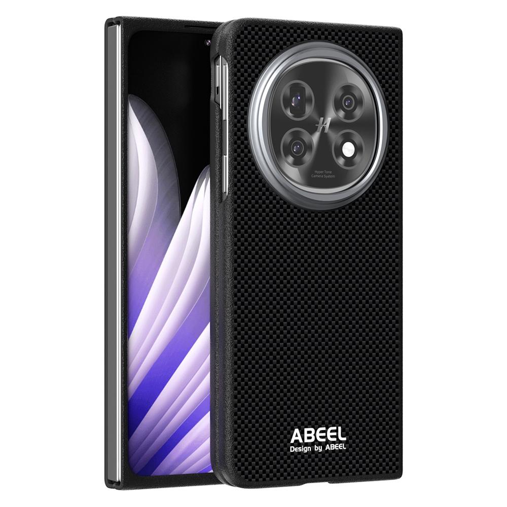 

ABEEL For Oppo Find N5 5G Case Compatible with MagSafe Printed PC TPU Aluminum Alloy Leather Phone Cover Gold