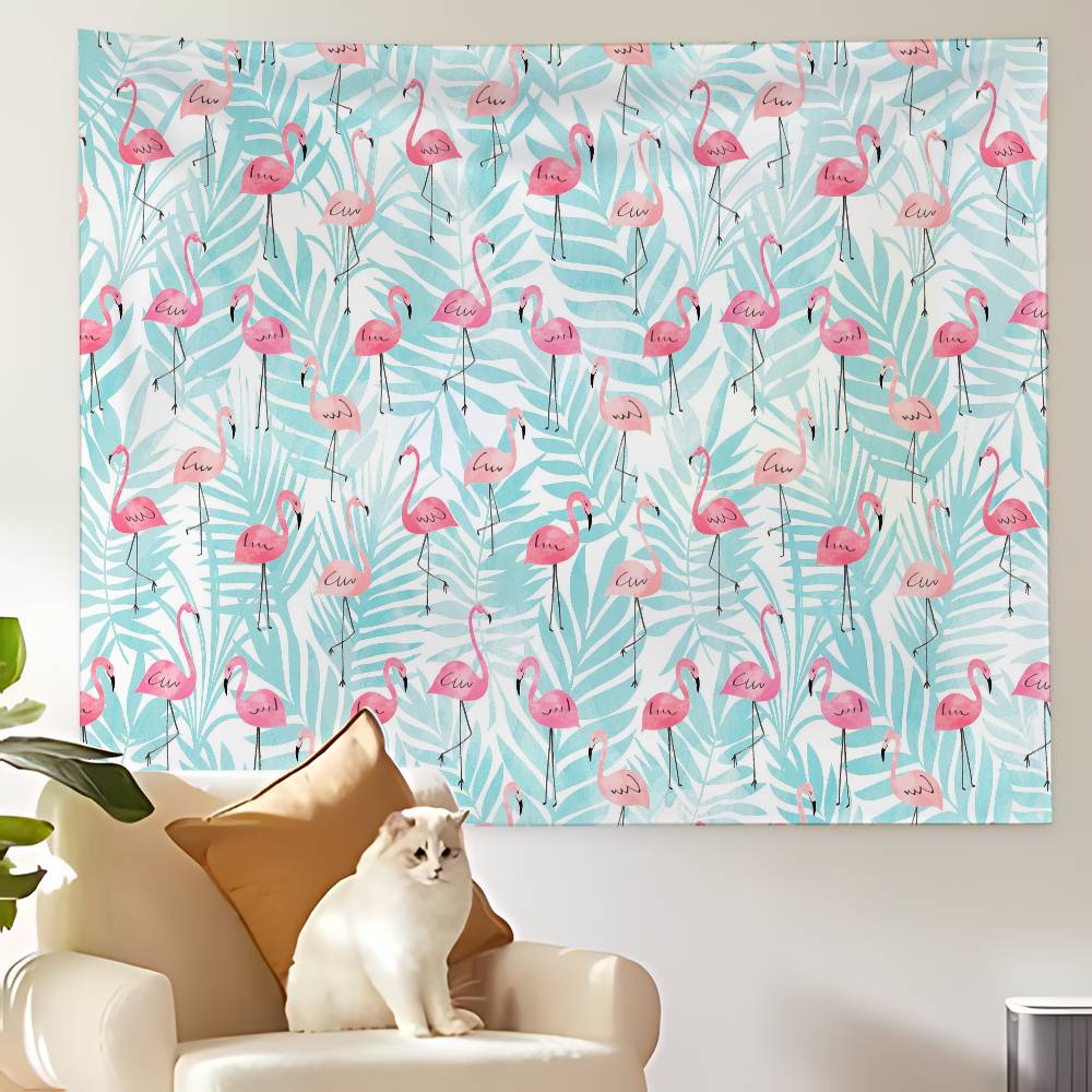 Cartoon Pink Flamingo Bird Tapestry Customizable Tapestries Of Various Styleswall Hanging Celebrity Photo Printingwall Hanging