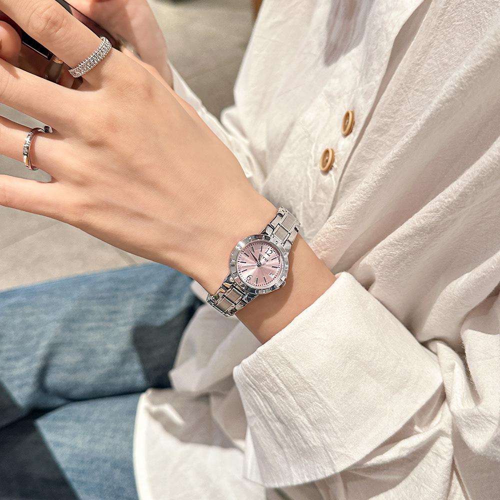 New Student Fashion Temperament Ladies Watch Commuter Strap Calendar Niche Light Luxury Casual Steel Strap Quartz Watch
