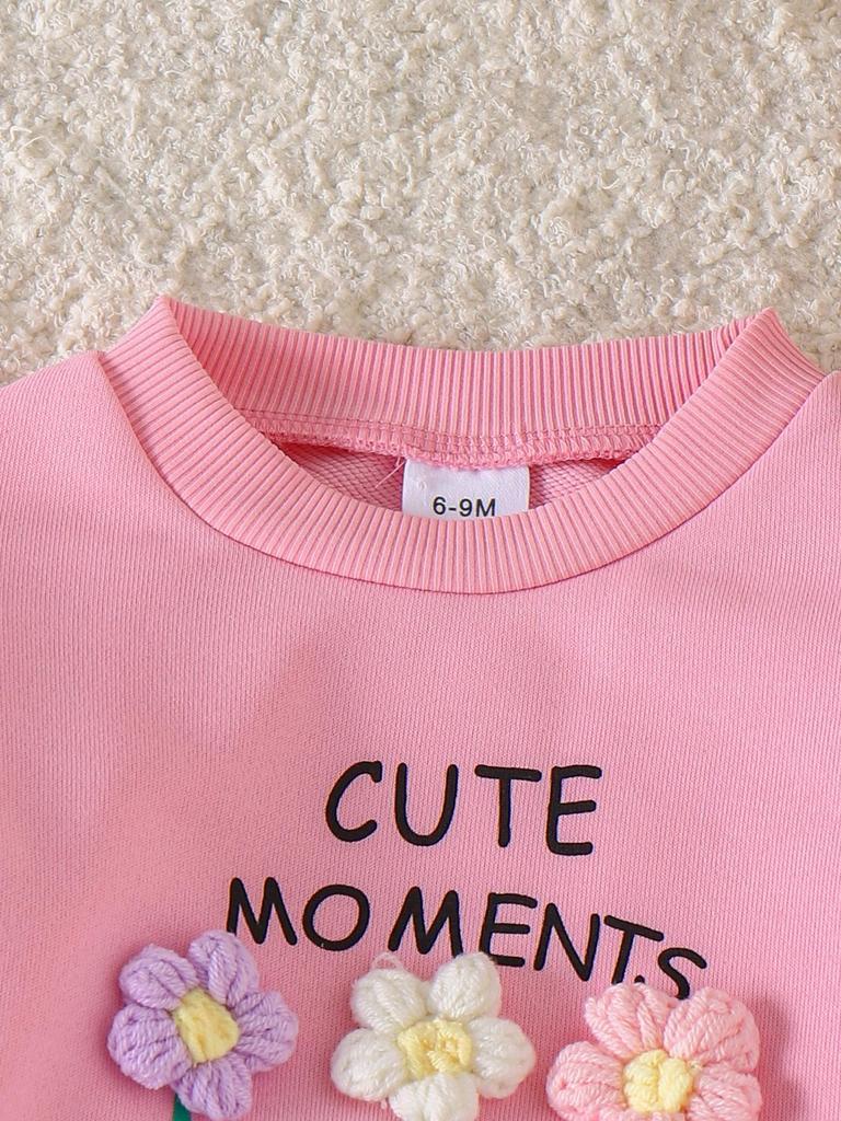 Vinröd Huvtröja med Långa Ärmar och Byxset för Flickor - Europeisk & Amerikansk Stil