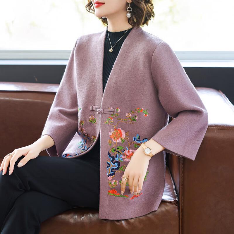 

Женская вышитая куртка средней длины в китайском стиле 3XL