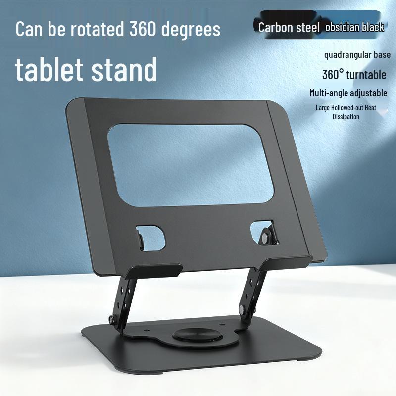 Foldable 360° Rotating Laptop & Tablet Stand with Adjustable Height & Heat Dissipation