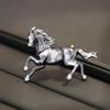 Retro Zodiac Galloping Horse Brooch: Three-Color Enamel Pin Accessory for Men