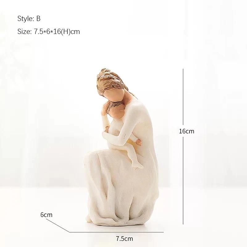 Rodinná pryskyřičná figurka v severském stylu – Láska a štěstí Domácí dekorace Ornament