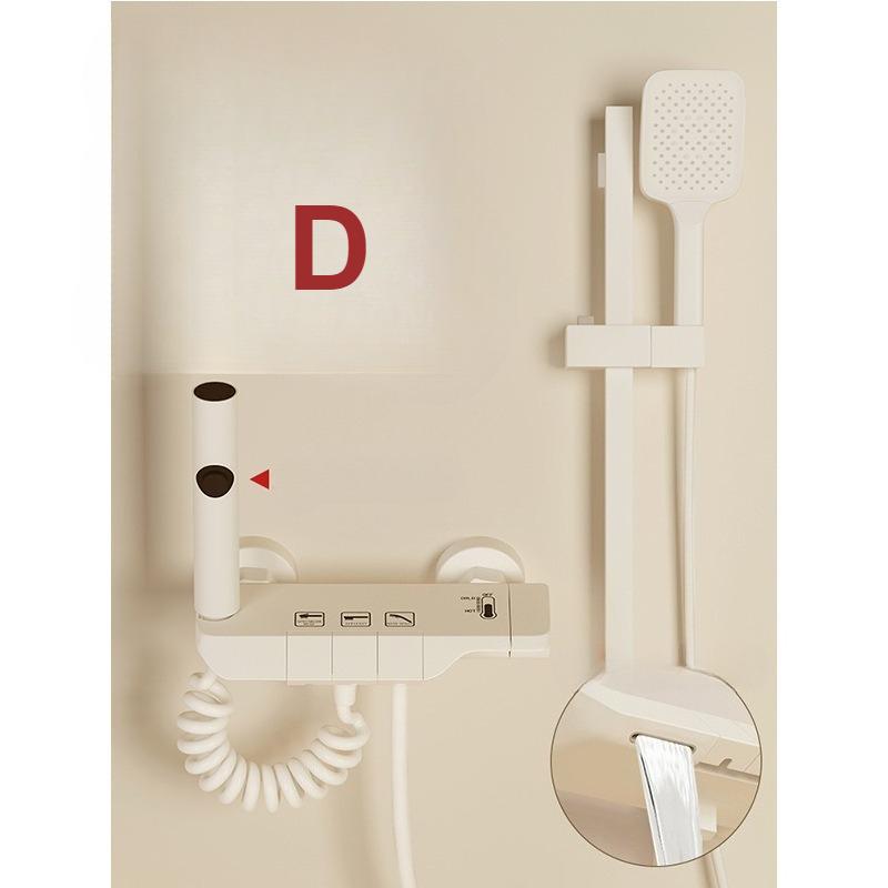 Shower Set Household Constant-temperature Bath Bathroom Pressurized Shower Head Cream-colored Bathroom Showerhead