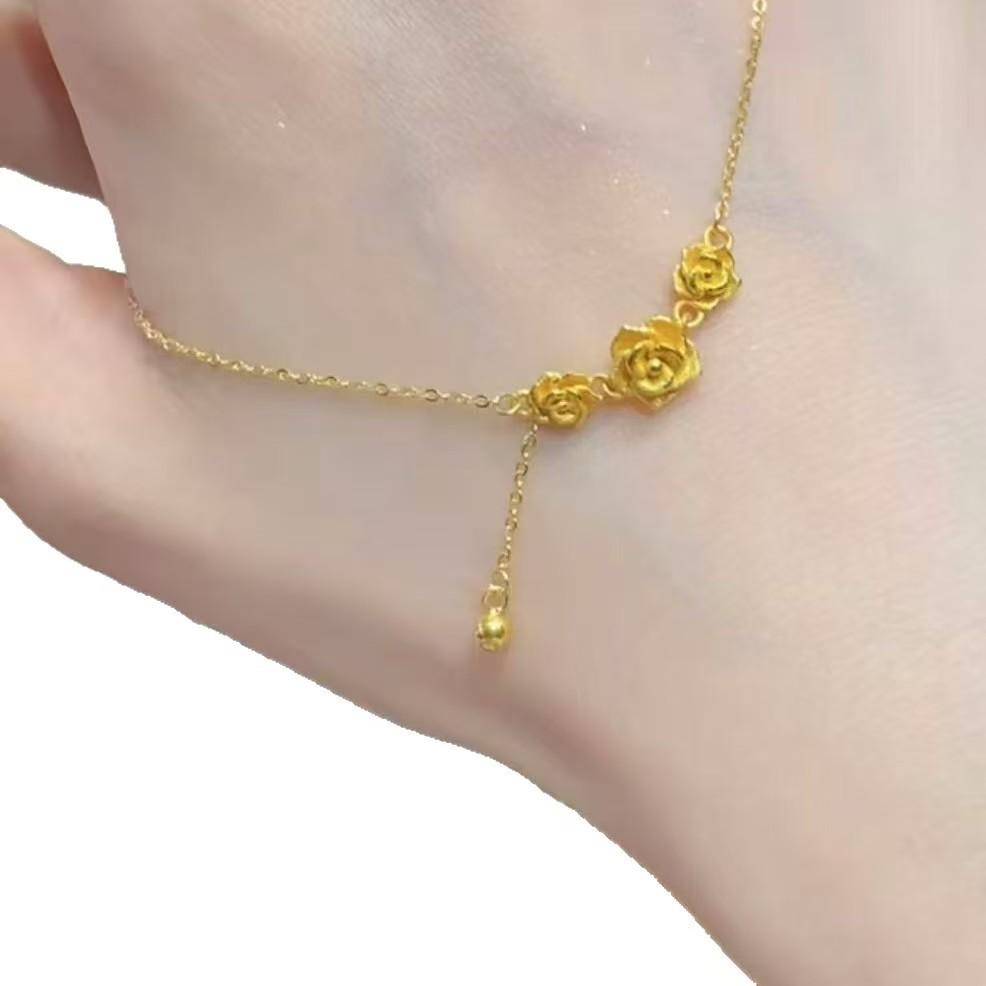 Elegant Rose Gold Tassel Necklace - Luxe Clavicle Chain Choker for Women