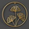 Cabinet Ornaments Ginkgo Leaf Ornaments Metal Round Pendant Wall Decoration Leaves Sculpture