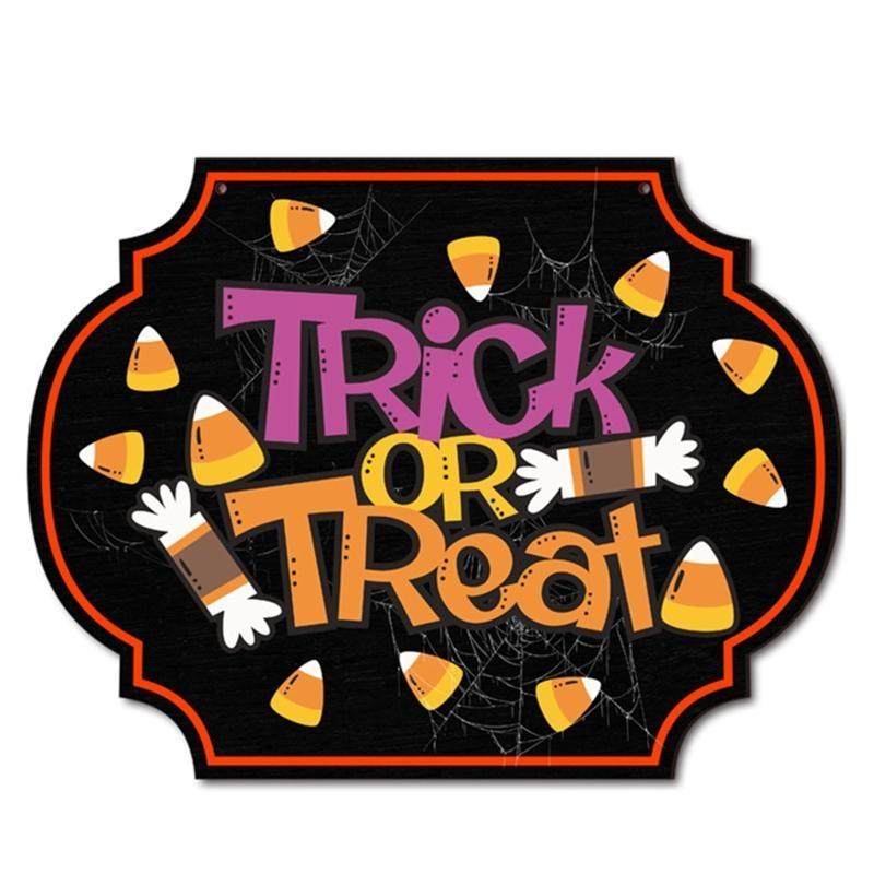 652F Halloween Hanging Ornaments Sign with Rope Hook for Festival Party Door