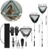 Folding Fishing Net with Aluminum Alloy Landing Net Non-Slip Gloves Storage Bag Fish Pliers Lip Gripper for Easy Catch & Release