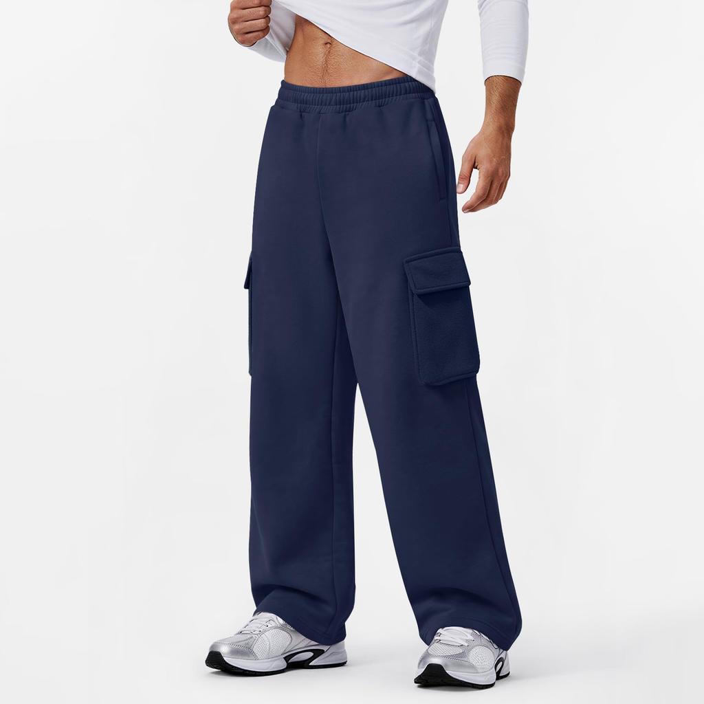 Pantalones de chándal casuales de colores para hombre con cintura elástica - Joggers de pierna recta de corte holgado para el uso diario