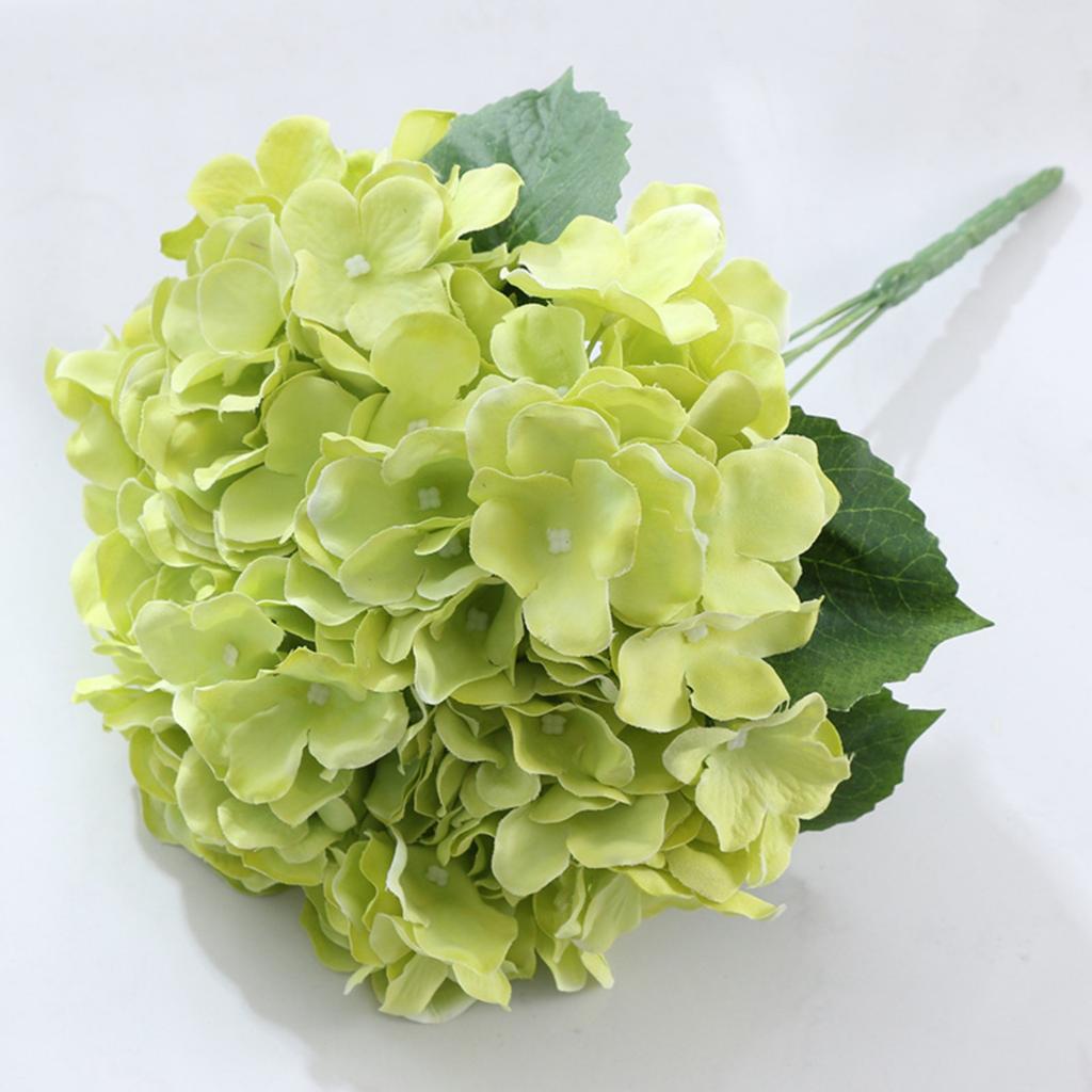 Flowers - 13 Inch Long Stem Silk Hydrangea - Artificial Flowers Realistic Hydrangea Bouquet For Wedding Party