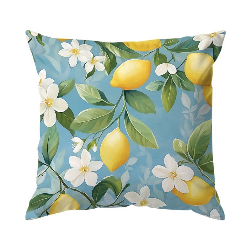 Summer Lemon Pattern Decorative Cushions Pillowcase Polyester Cushion Cover Throw Pillow Sofa Decoration Pillowcover Home Decor