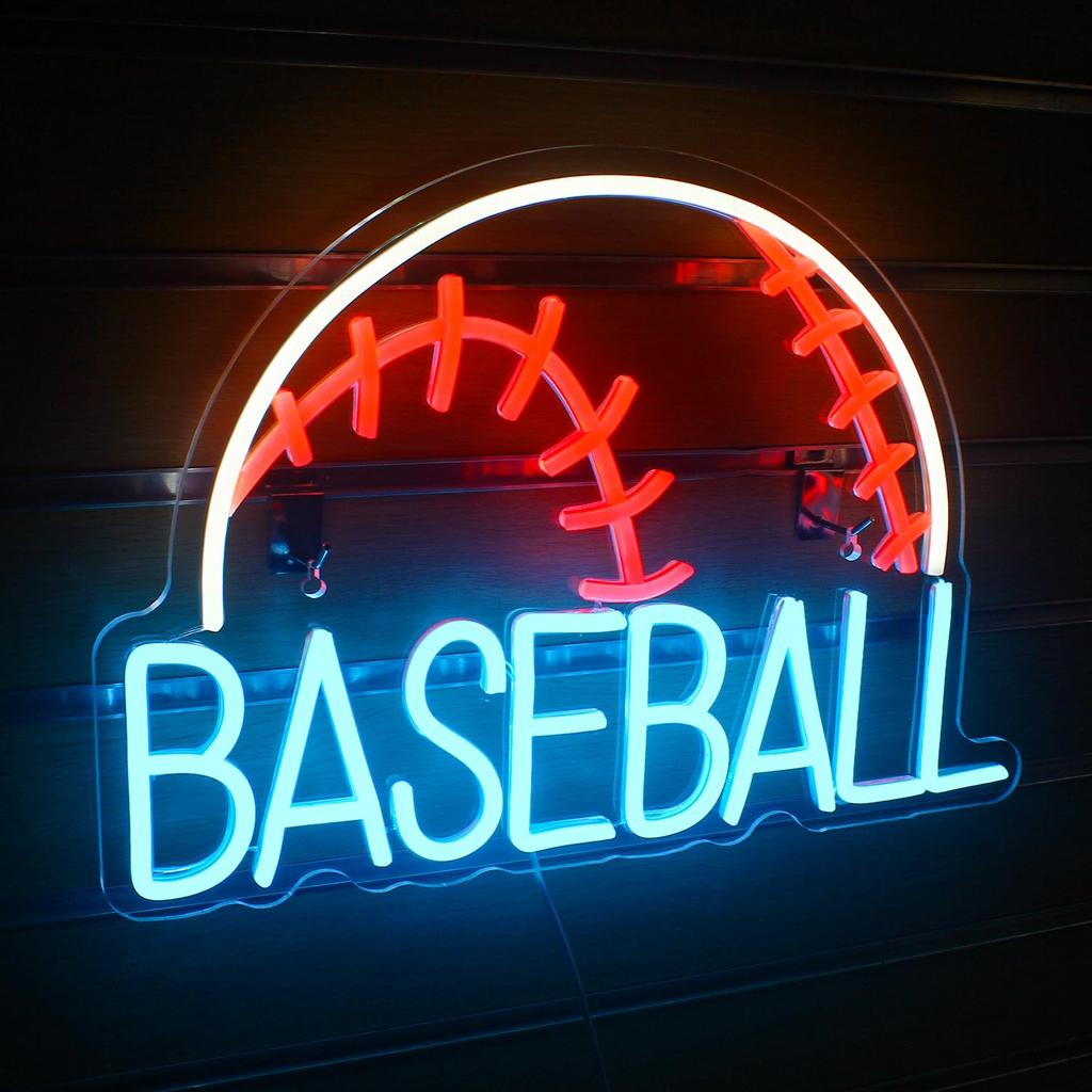Baseball Neon Sign Blue Neon Sign for Wall Decor USB Powered for Bedroom Shop Living Room Christmas Kids Gift Baseball Lover