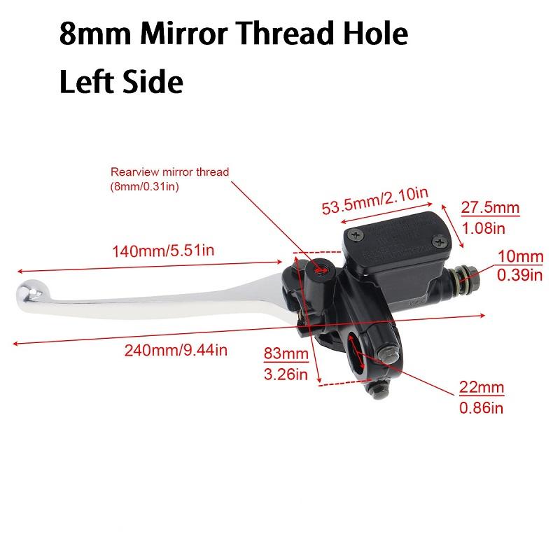 22MM M8 / M10 Motorcycle Upper Front Brake Clutch Master Cylinder CNC Clutch Pump Reservoir Pump Lever Left Right Fit for HondaGood Product