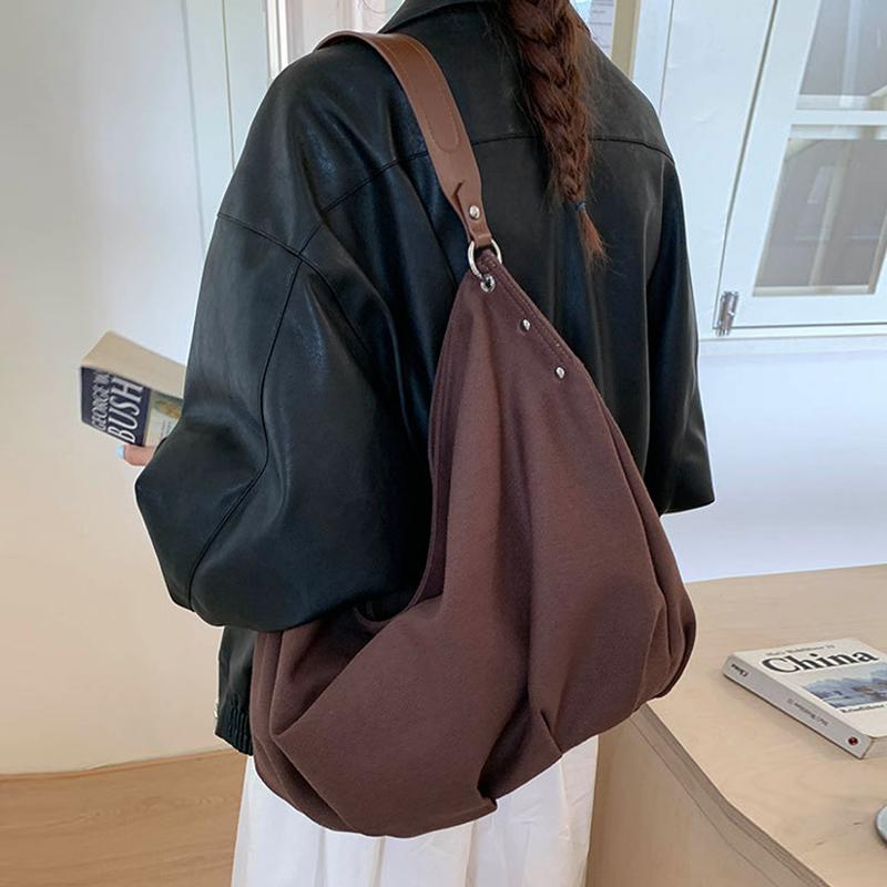 European American Retro Tote Bag Light Luxury Stylish Large-capacity Shoulder Bag New Suede Handbags Simple Casual Commuter Bags