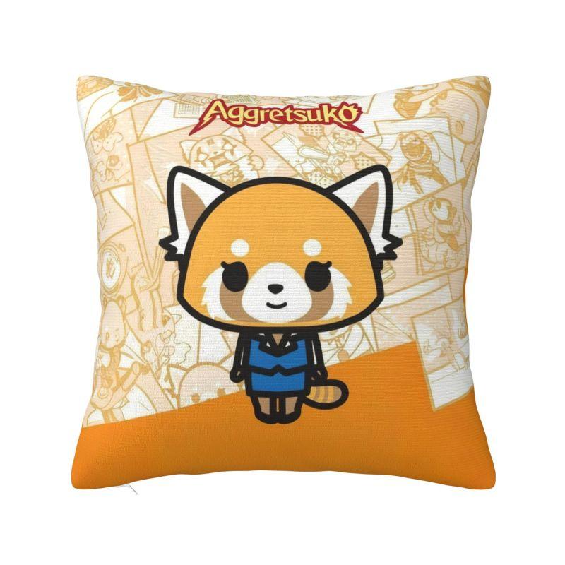 Custom Japan Cartoon Aggretsuko Anime Modern Throw Pillow Cover Bedroom Decoration Chair Cushion