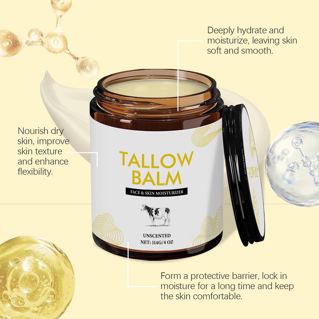 Tallow Cream Cowfat Face Cream Nourishes And Tender Skin, Repairs And Soothe The Face, Moisturize And Tighten The Skin  114g