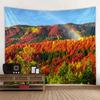 Red Forest Sky Jungle Waterfall Tapestry Bohemian Wall Hanging Home Art Fabric Mural Background Decoration Poster