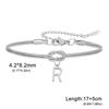 Minimalist Double Layer Snake Chain DIY Alphabet Bracelet Anklet Jewelry Simple Pendant Necklace For Women Gift