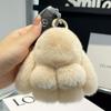 [SinfoniaA] Plush Keychain, Cute Rabbit Keychain, Fluffy and Cute Fur Keychain, Otter Rabbit Key Ring, Bag Charm, Soothing Item, Accessory (Silver