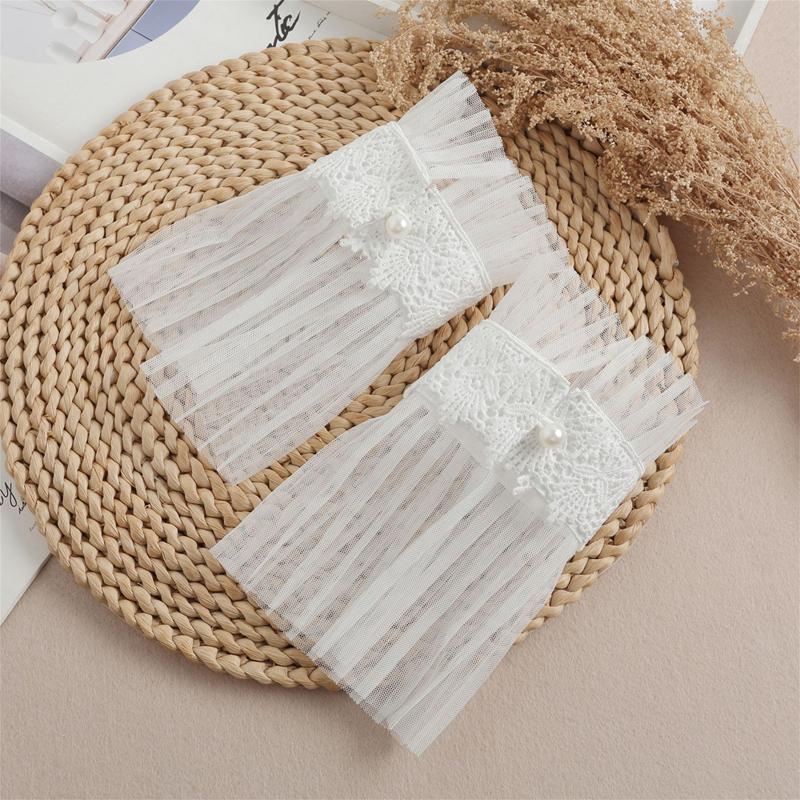 White Lace Ruffles Decoration Cuff Wrist Warmer Ladies Romantic Wristband Fashion Shirt Sweater Detachable Pleated Sleeves