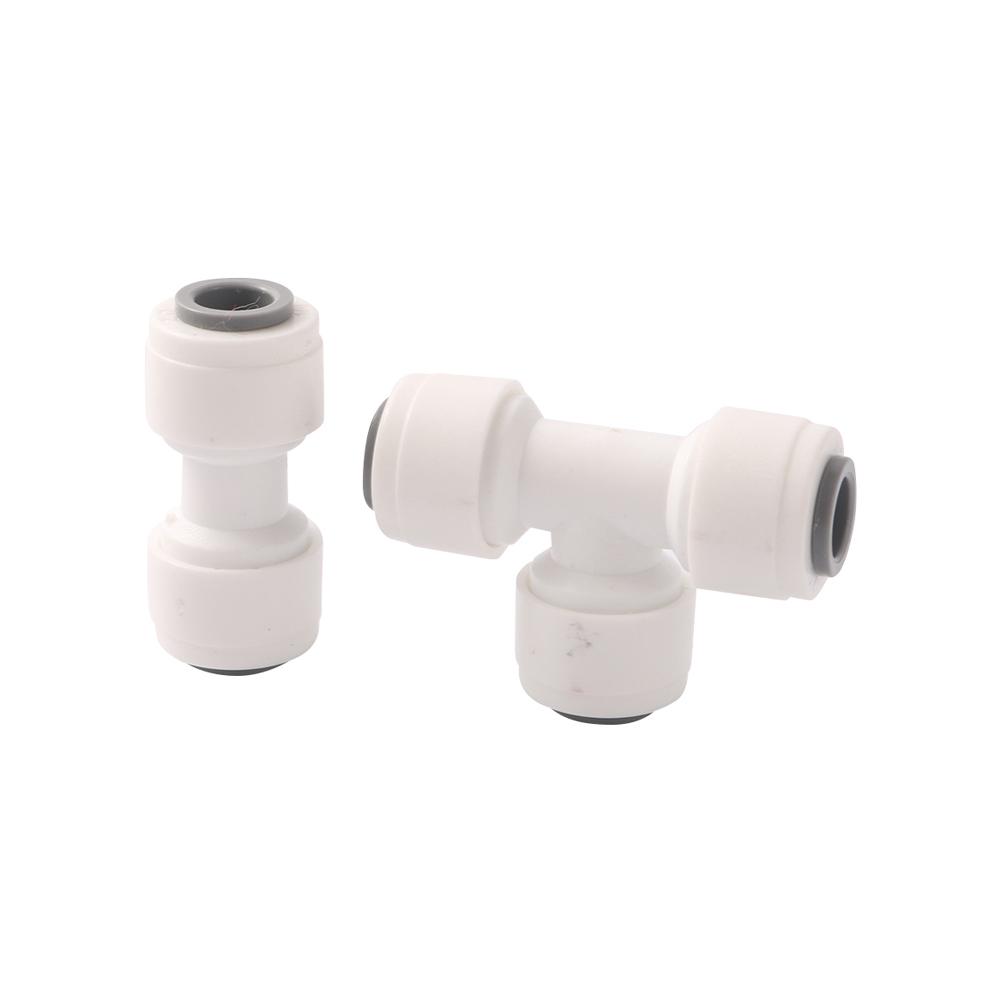 10Pcs 1/4” Slip Lock Quick Access Garden Water Connector Tee Elbow Straight PE Pipe Connector Water Filter Reverse Osmosis Parts