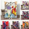 Ukiyo e style Yokai Anime M-Mononokes Throw Lightweight 240g Flannel Blanket Soft Skin-friendly for Summer Cooling