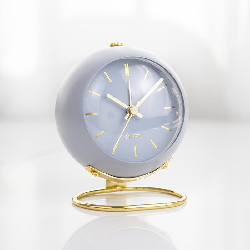 

Metal Retro Creative Alarm Clock With Illumination Silent Design For Room Office королевский синий