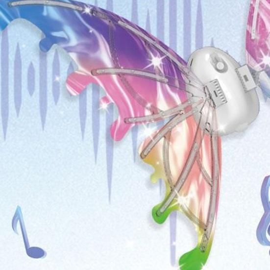 Electric Light Up Flapping Butterfly Wings for Kids LED Glowing Angel Fairy Costume with Music Halloween Christmas Party Prop