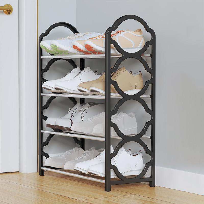 Multi-Layer Shoe Shelf 4 Layers Simple Dust-proof Storage Shoe Cabinet Multi-layer Assembly Door Dormitory Organizer Rack