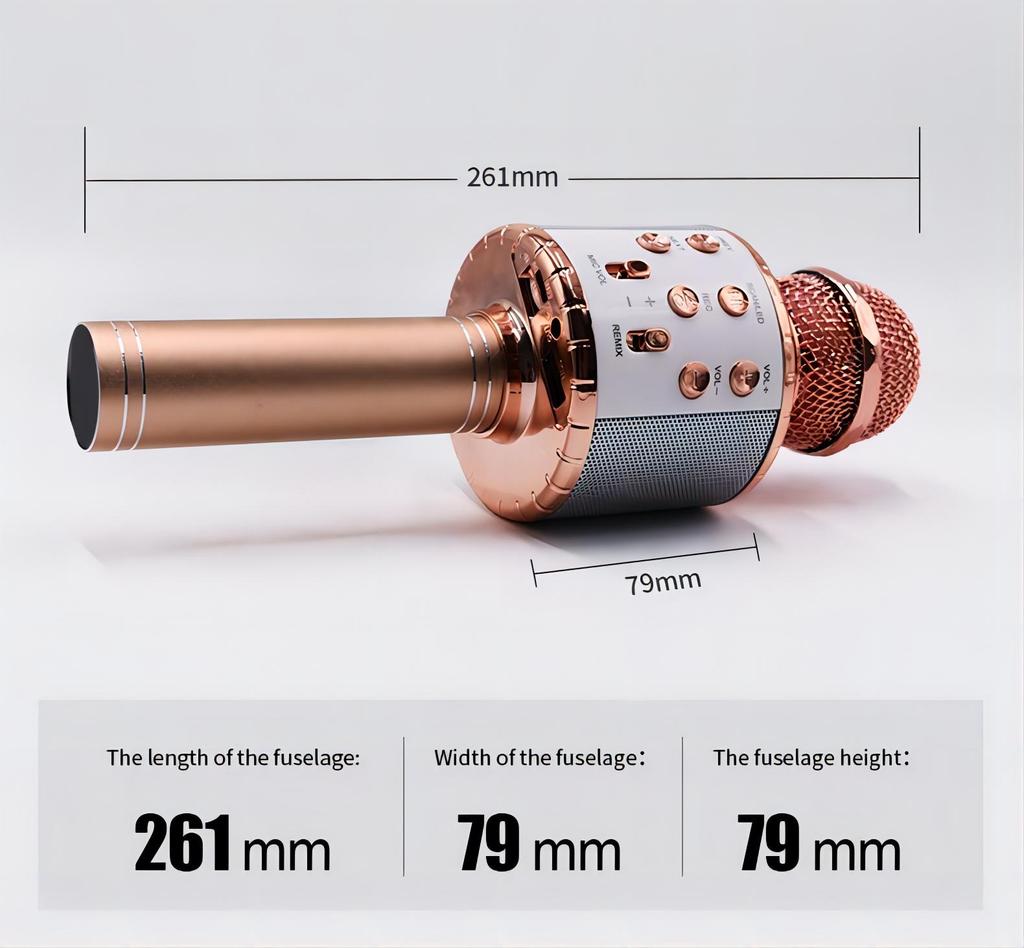 Bezdrátový karaoke mikrofon Bluetooth ruční přenosný mikrofon audio reproduktor Domácí přehrávač KTV Hudební jevištní zpěv s LED světly