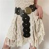 1pc Women's Western Denim Belt Metal Hollow Ladies Trend Wide Waistband Belt for Dresses Women Vintage Personalized Waist seal