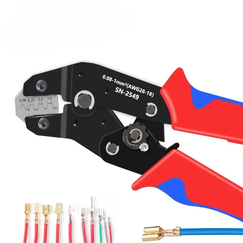 LV Model SN-2549 Ratcheting Crimping Plier for Terminal Dupont Connectors Crimper Tool Sizes Ratcheting Crimpers