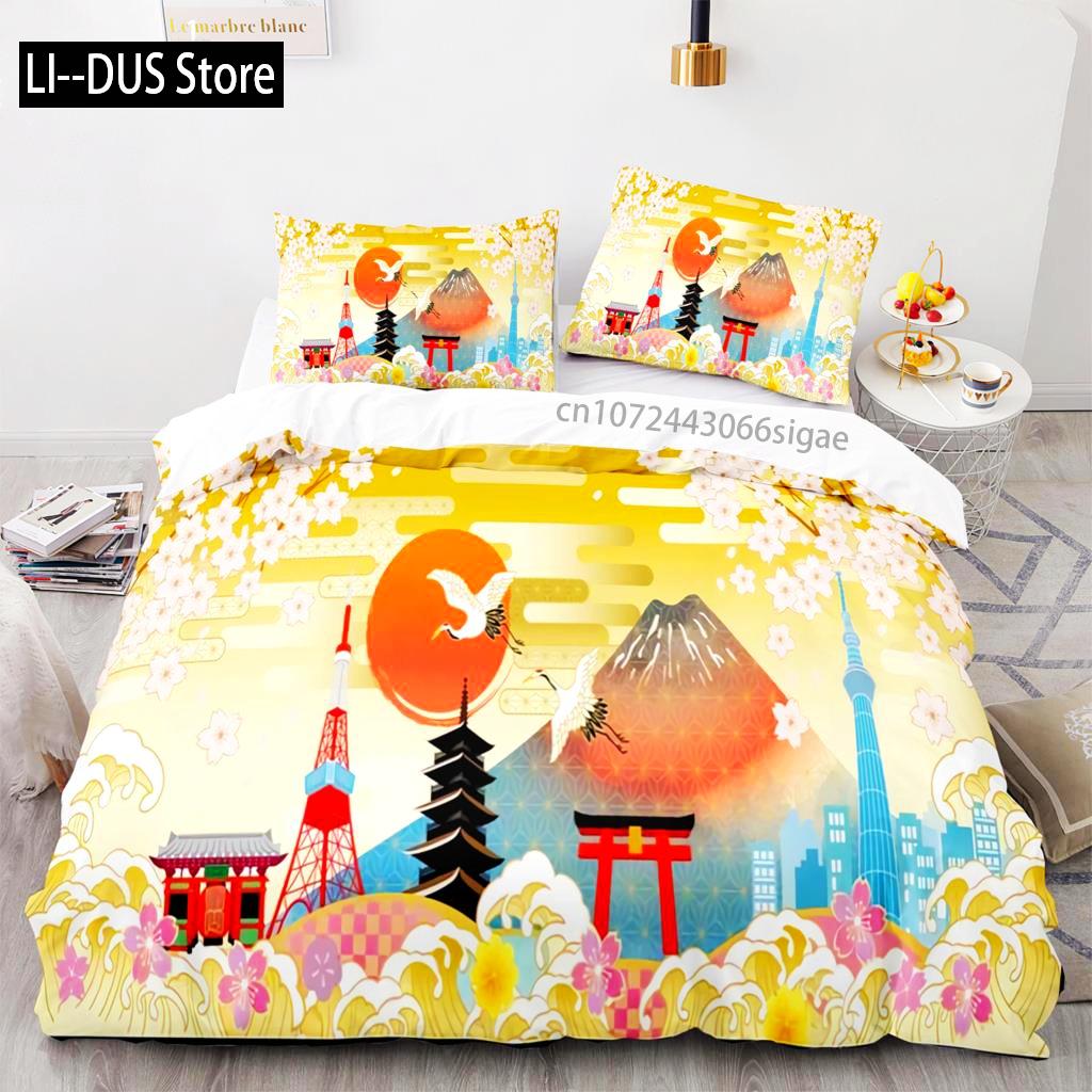 Bettwäsche Set Einzelbett Twin Full Queen King Size Japanischer Stil Bettwäsche Set Erwachsener Kinder Schlafzimmer Bettbezug Sets 3D Anime 011
