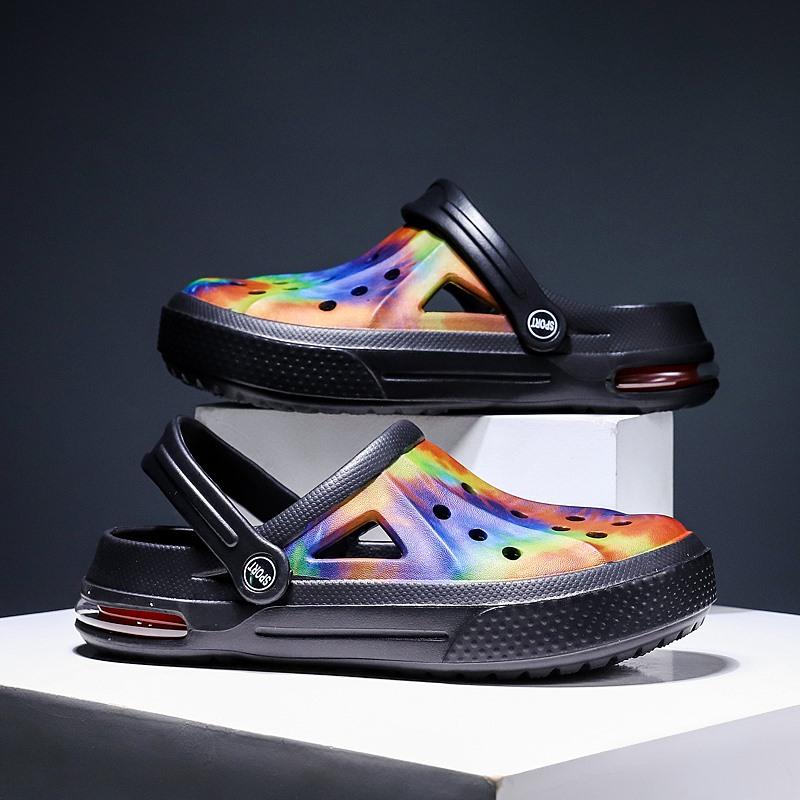 Summer Camouflage Graffiti Clog Sandals for Men and Women Air Cushion Sandals Clogs Garden Slippers Men's Outdoor Casual Shoes