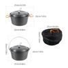 Aluminum Hanging Pots, 2-4 Person Camping Pots with Lid, Lightweight Outdoor Cooking Pots Cookware for Hiking Picnics
