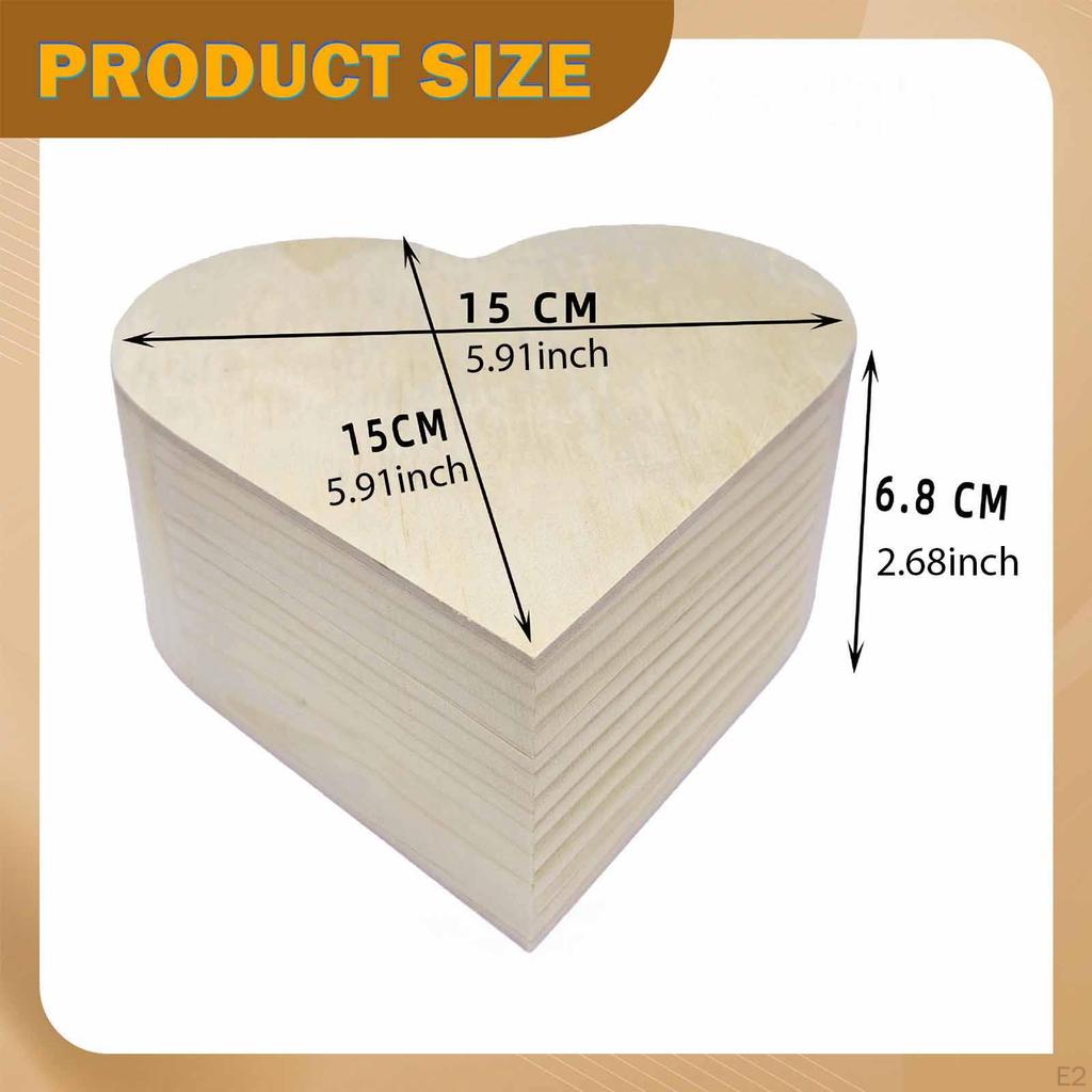 Heart Shaped Unfinished Wood Box Jewelry Trinket Decorative Treasure Chest Unpainted DIY for