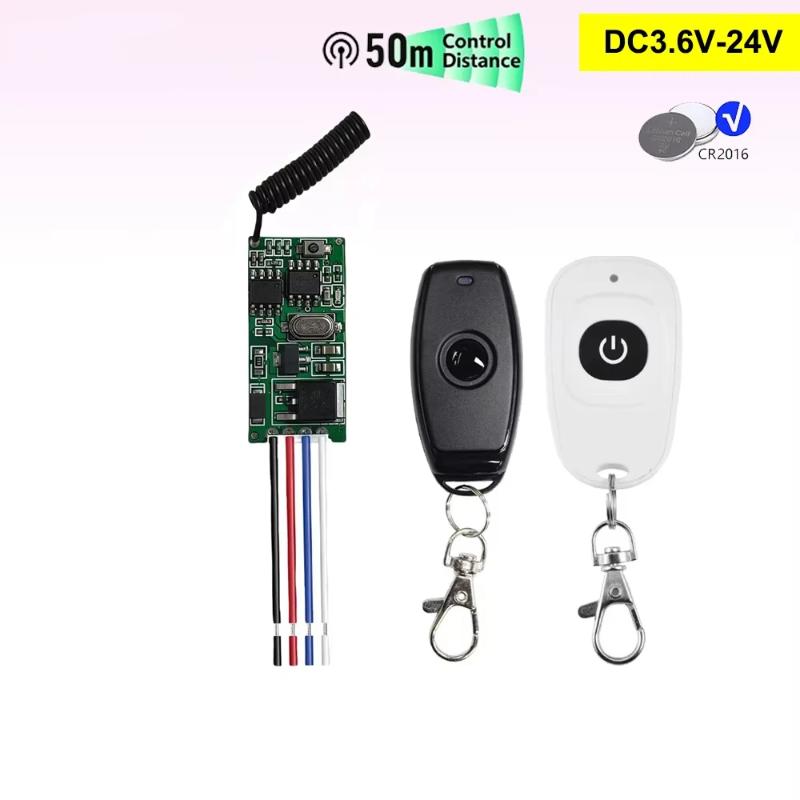 433MHz RF Wireless Remote Control 1CH Mini Relay Switch 3.6V-24V Energy Saving for LED Lamp Holiday Lighting Control