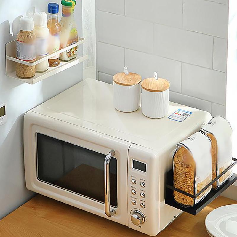 

Магнитная полка для хранения на холодильнике, многофункциональная кухонная стойка без перфорации, сильная магнитная стойка для хранения на холодильнике с микроволновой печью