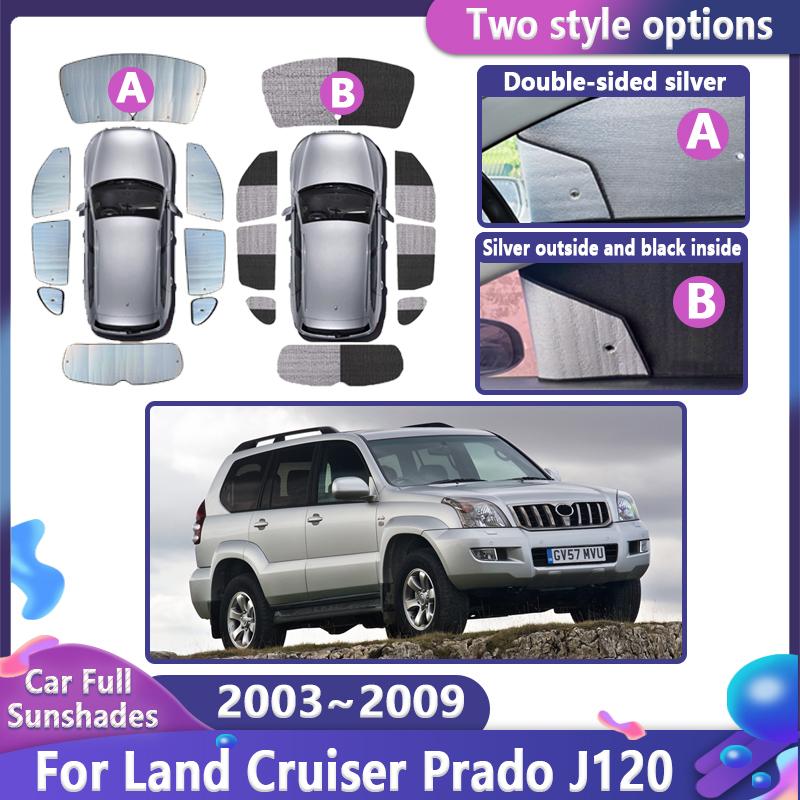 Car Sunshade For Toyota Land Cruiser Prado 120 J120 MK3 2003~2009 LC120 FJ120 Sunscreen Window Visor Cover Auto Accessories 2005