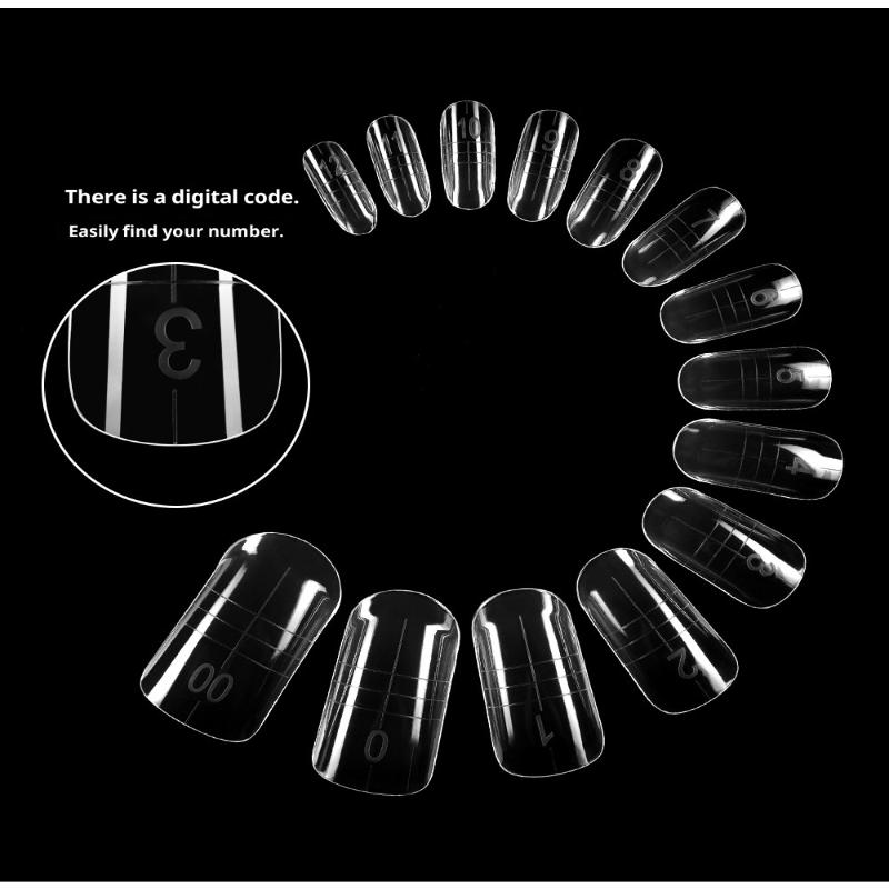 140Pcs/Box Full Cover Fake Toenail Ultra Thin Clear Press On Toe Foot Nails Tips Artificial Acrylic False Nail Art Manicure Tool