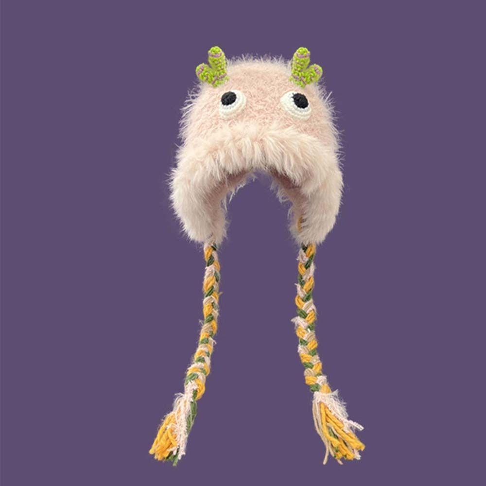 Cloth Accessories Kawaii Funny Hat Knitting Ear Protection Hat Outdoor Cartoon Plush Hat  Boy