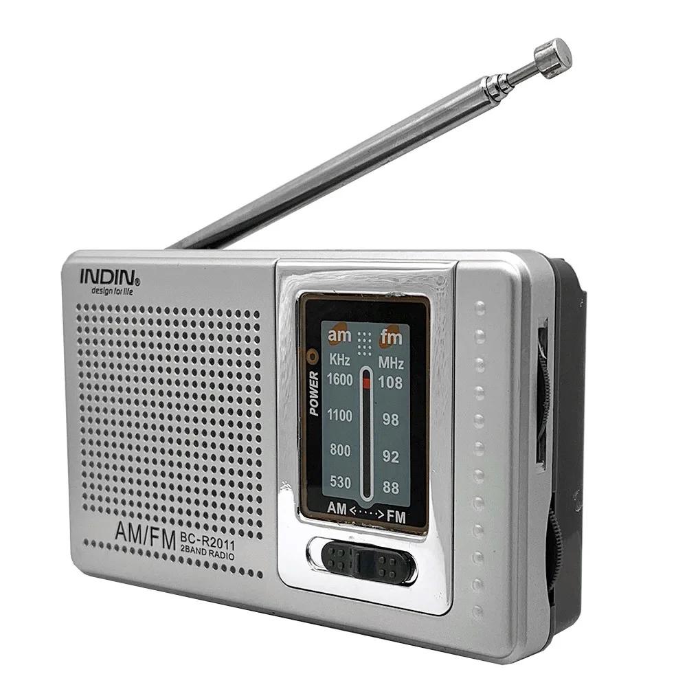 Mini Vintage Radio Battery Powered AM FM Radio Receiver with Telescopic Antenna Easy to Use Dual Band Radio for Indoor Outdoor