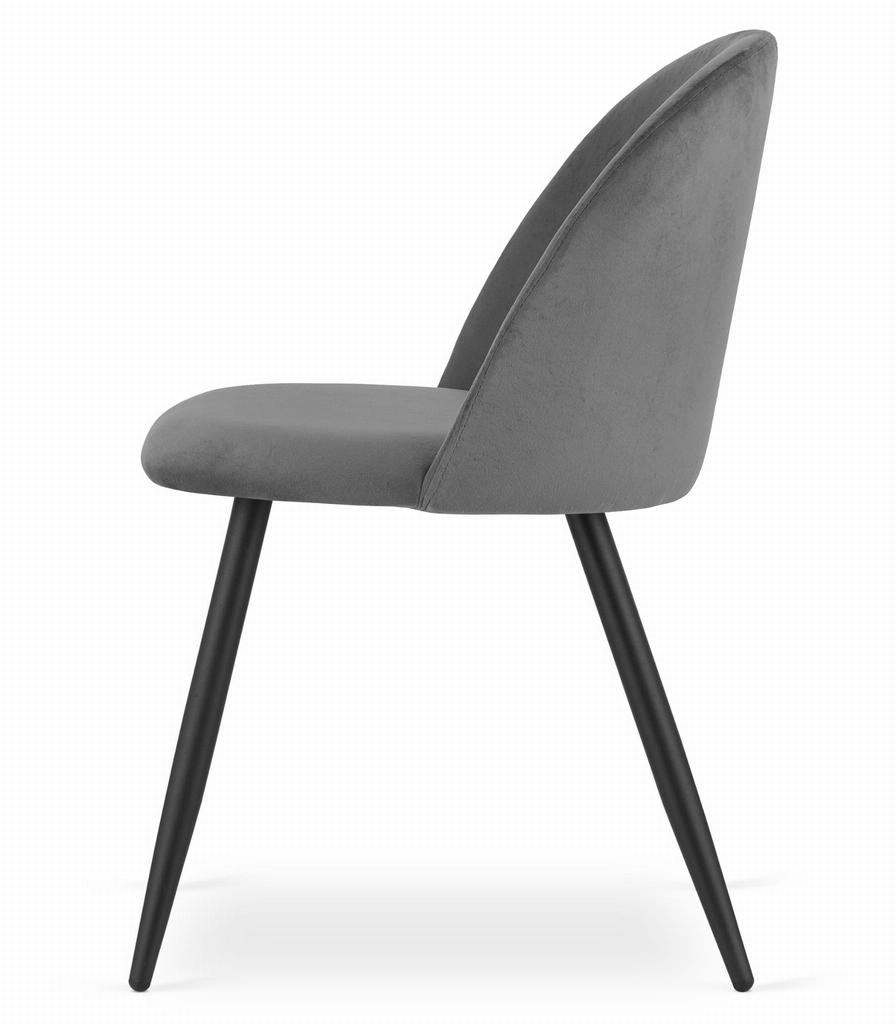 BELLO Chair - Dark Gray Velvet / Black Legs X 1
