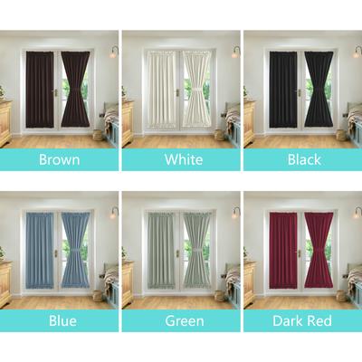 2 Panel French Door Curtains With Rod Pocket Tieback Indoor Sun Blocking Privacy Grommet Curtains Thermal Blackout