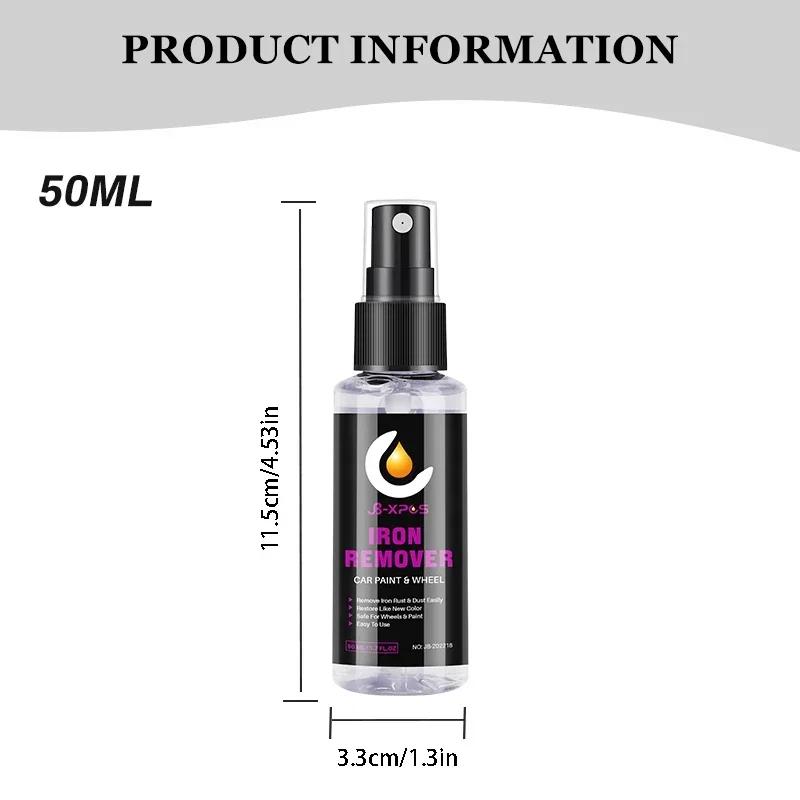

50ml/100ml Wheel Paint Iron Remover Spray Technology Professional Dust Rim Rust Cleaner Auto Detail Chemical JB-XPCS 18