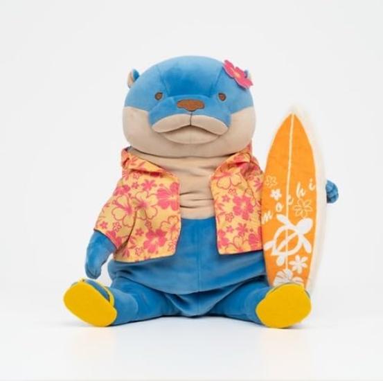 

Morisaka Global Mochi Otter Surfer Blue Large 22 x 22 x 30cm Otter Plush Toy, Ocean, Summer, Aloha, Surfing, Plush Photography, Relaxing, Soft to the