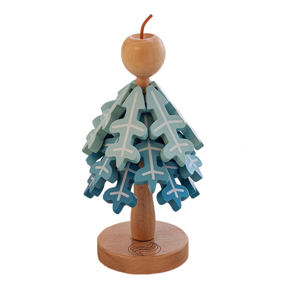 Wooden Christmas Tree Trivets for Hot Dishes Foldable Coasters Pot Holders Heat Resistant Silicone Table Protector Creative Gift