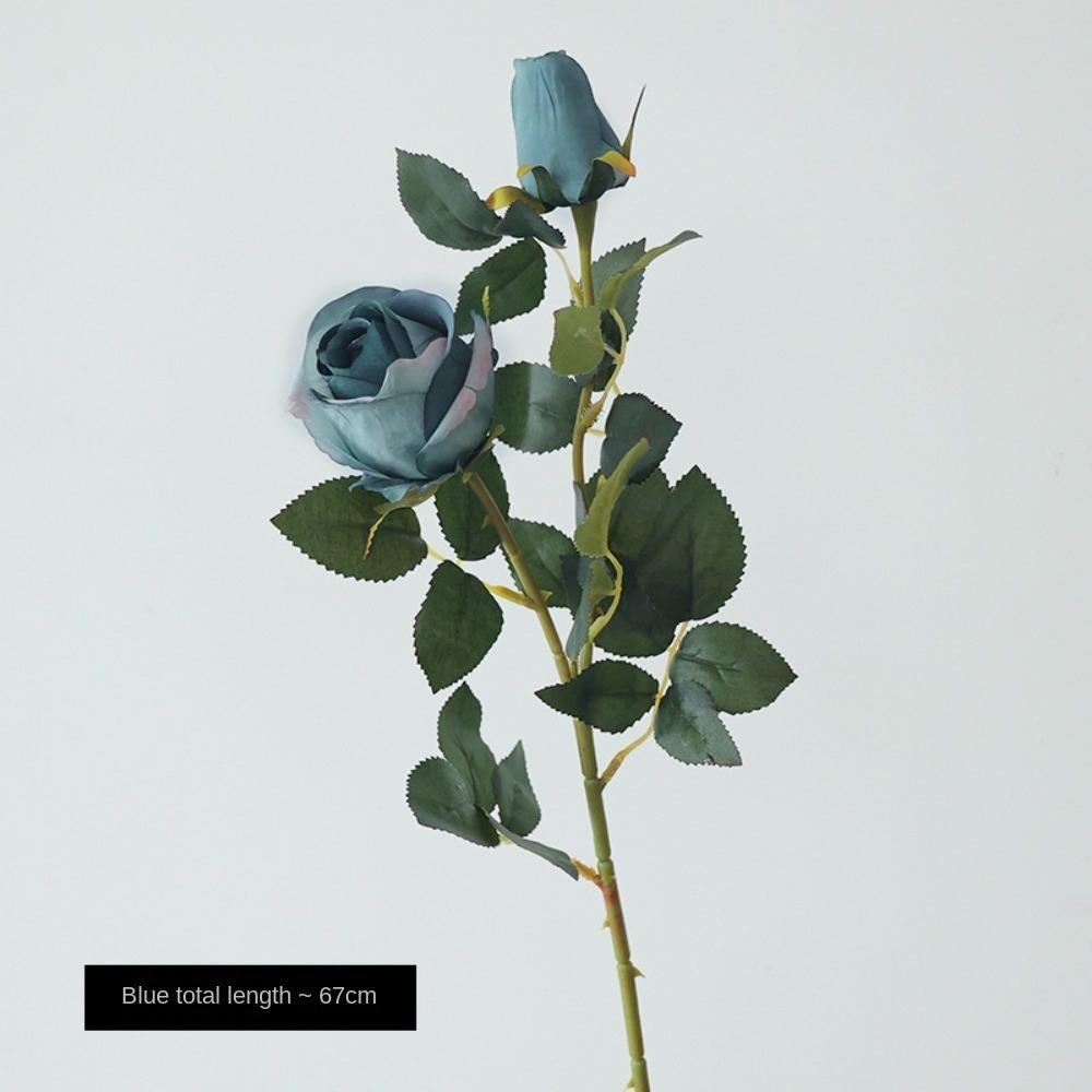 

Искусственная роза в европейском стиле, большая ветка, декоративные искусственные цветы, товары для вечеринок синий