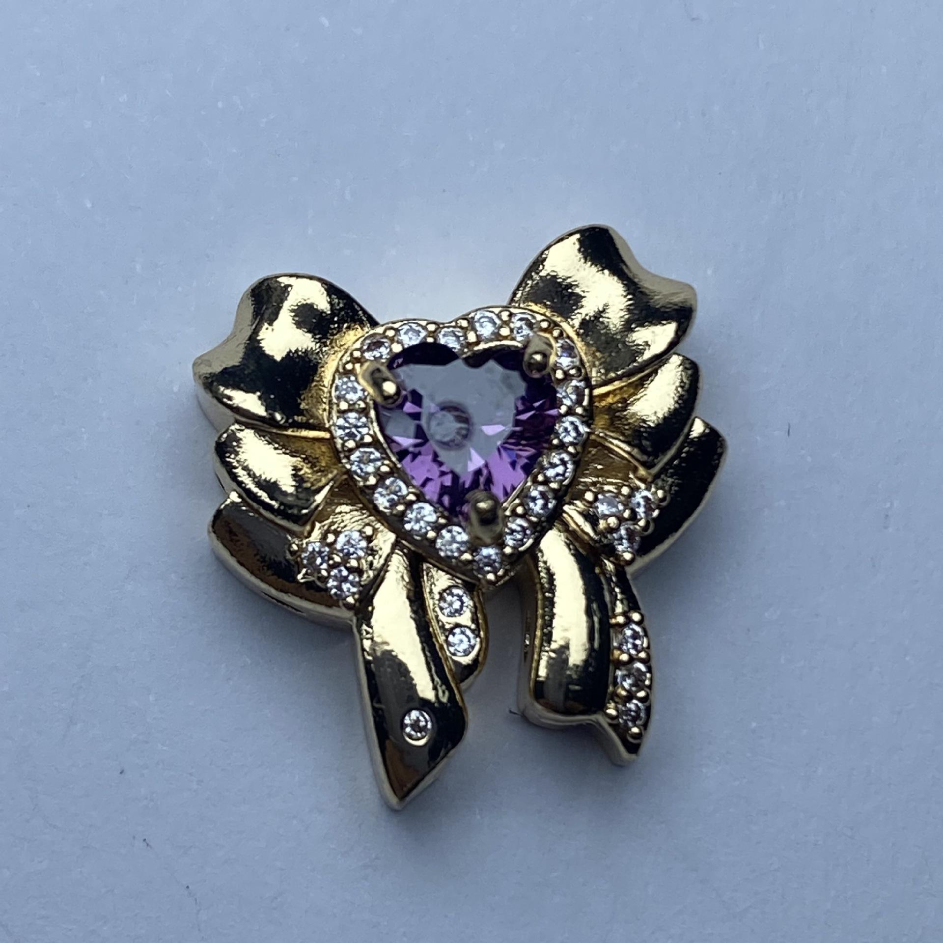 Heart Bow Crystal Pendant: Color-Preserving DIY Jewelry Spacer Beads & Accessories